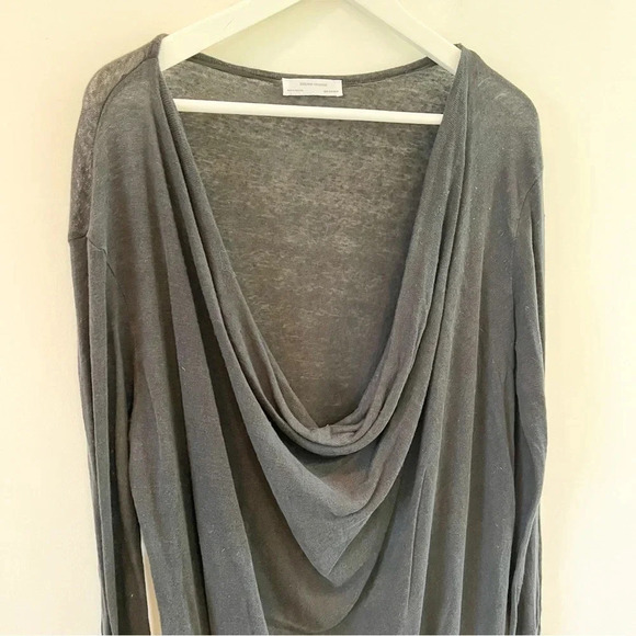 Zara Deep Cowl Neck Plunge 100% Linen Black Dress Size M Women’s - Picture 2 of 8